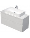 LETTY Komplet badmiljø med håndvask B120 cm Keramik og MDF - Hvid højglans