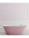 BETA V1 fritstående badekar 170 x 80 cm solid surface - Mat hvid/Lys pink