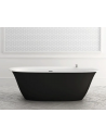 BETA V1 fritstående badekar 170 x 80 cm solid surface - Mat hvid/Mat sort