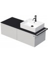 TARA Komplet badmiljø med 1 håndvask B128 cm Keramik, HPL og MDF - Sort/Hvid højglans