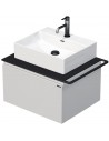 TARA Komplet badmiljø med 1 håndvask B68 cm Keramik, HPL og MDF - Sort/Hvid højglans