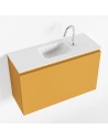 OLAN Komplet badmiljø centreret håndvask B80 cm MDF - Okker/Talkum