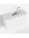 OLAN Komplet badmiljø centreret håndvask B80 cm MDF - Talkum/Talkum