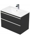 BRAVE Komplet badmiljø med håndvask B81 cm Keramik og MDF - Antracit højglans