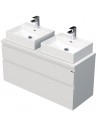 LETTY Komplet badmiljø med håndvask B120 cm Keramik og MDF - Mat hvid