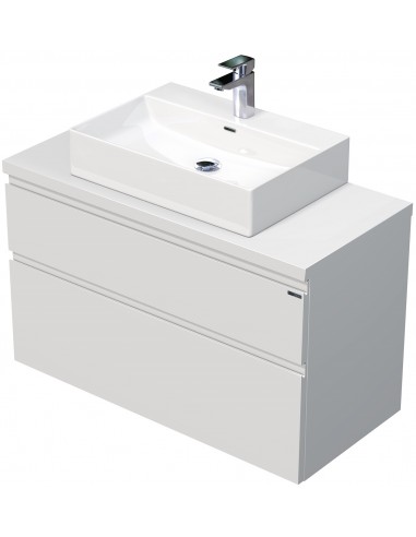 Se LETTY Komplet badmiljø med håndvask B100 cm Keramik og MDF - Mat hvid hos Lepong.dk