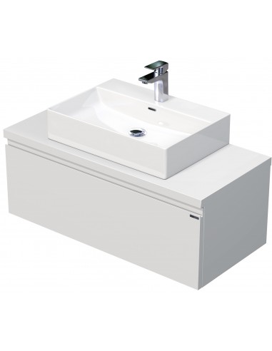 Billede af LETTY Komplet badmiljø med håndvask B100 cm Keramik og MDF - Mat hvid