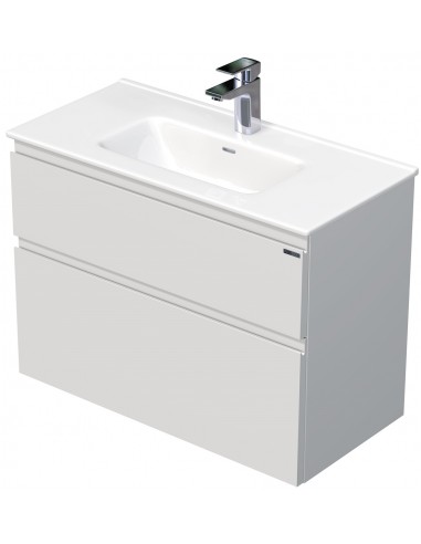 Billede af LETTY Mini Komplet badmiljø med håndvask B81 cm Keramik og MDF - Mat hvid