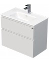 LETTY Mini Komplet badmiljø med håndvask B71 cm Keramik og MDF - Mat hvid