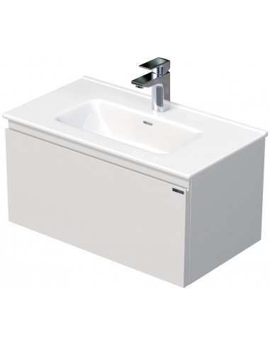 Billede af LETTY Mini Komplet badmiljø med håndvask B71 cm Keramik og MDF - Mat hvid