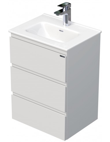 Se LETTY Mini Komplet badmiljø med håndvask B51 cm Keramik og MDF - Mat hvid hos Lepong.dk