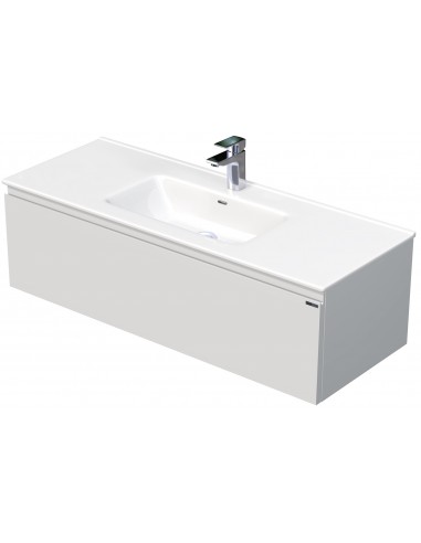 Billede af LETTY Komplet badmiljø med håndvask B121 cm Keramik og MDF - Mat hvid