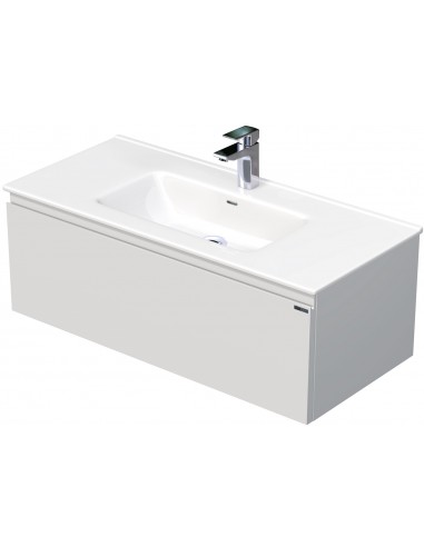 Billede af LETTY Komplet badmiljø med håndvask B101 cm Keramik og MDF - Mat hvid