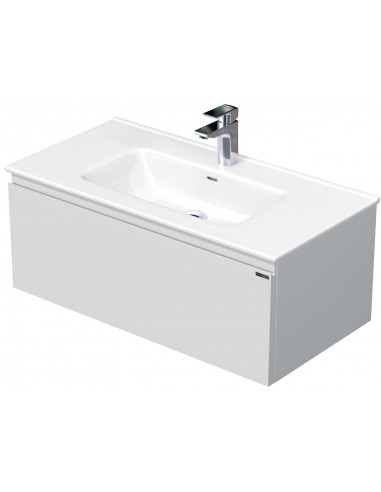 Billede af LETTY Komplet badmiljø med håndvask B91 cm Keramik og MDF - Mat hvid