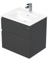 LETTY Komplet badmiljø med håndvask B61 cm Keramik og MDF - Antracit højglans