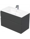 LETTY Komplet badmiljø med håndvask B91 cm Keramik og MDF - Antracit højglans
