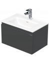LETTY Mini Komplet badmiljø med håndvask B61 cm Keramik og MDF - Antracit højglans
