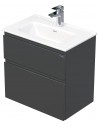 LETTY Mini Komplet badmiljø med håndvask B61 cm Keramik og MDF - Antracit højglans
