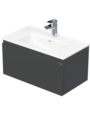 Billede af LETTY Mini Komplet badmiljø med håndvask B71 cm Keramik og MDF - Antracit højglans