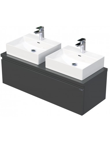 Billede af LETTY Komplet badmiljø med håndvask B120 cm Keramik og MDF - Antracit højglans