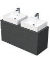 LETTY Komplet badmiljø med håndvask B120 cm Keramik og MDF - Mat antracit