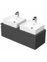 LETTY Komplet badmiljø med håndvask B120 cm Keramik og MDF - Mat antracit