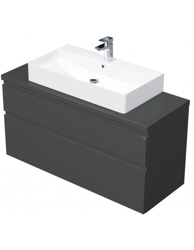 Billede af LETTY Komplet badmiljø med håndvask B120 cm Keramik og MDF - Mat antracit