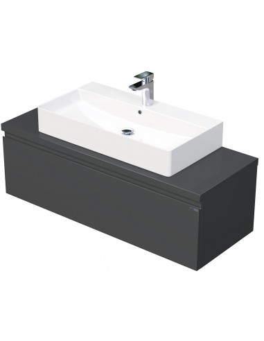 Billede af LETTY Komplet badmiljø med håndvask B120 cm Keramik og MDF - Mat antracit