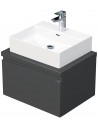 LETTY Komplet badmiljø med håndvask B60 cm Keramik og MDF - Mat antracit