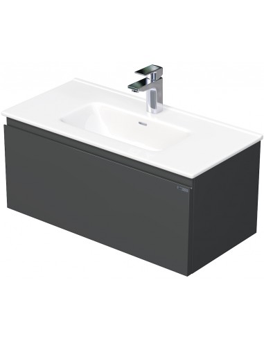 Billede af LETTY Mini Komplet badmiljø med håndvask B81 cm Keramik og MDF - Mat antracit