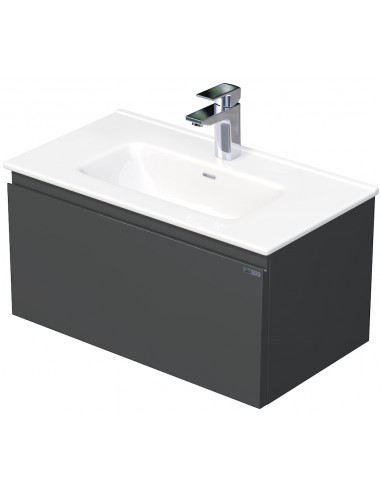 Billede af LETTY Mini Komplet badmiljø med håndvask B71 cm Keramik og MDF - Mat antracit