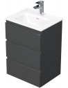 LETTY Mini Komplet badmiljø med håndvask B51 cm Keramik og MDF - Mat antracit