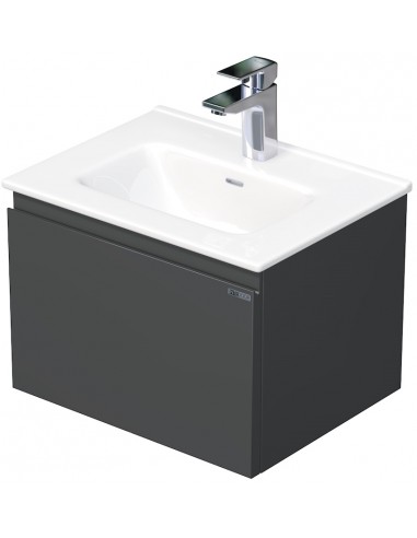 Billede af LETTY Mini Komplet badmiljø med håndvask B51 cm Keramik og MDF - Mat antracit