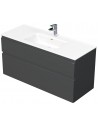 LETTY Komplet badmiljø med håndvask B121 cm Keramik og MDF - Mat antracit