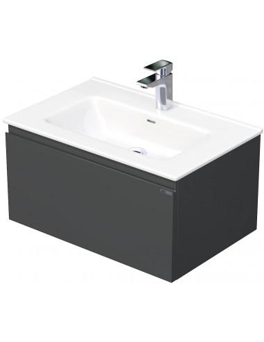 Billede af LETTY Komplet badmiljø med håndvask B71 cm Keramik og MDF - Mat antracit
