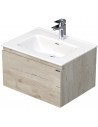 LETTY Komplet badmiljø med håndvask B61 cm Keramik og MDF - Lys eg