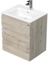 LETTY Komplet badmiljø med håndvask B61 cm Keramik og MDF - Lys eg