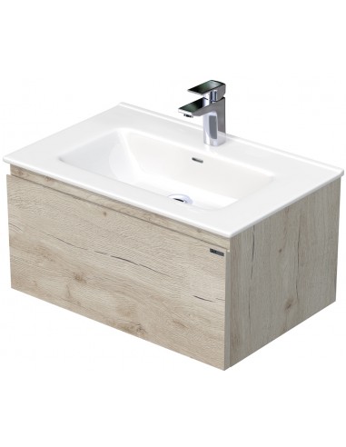 Billede af LETTY Komplet badmiljø med håndvask B71 cm Keramik og MDF - Lys eg