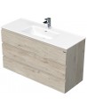 LETTY Komplet badmiljø med håndvask B121 cm Keramik og MDF - Lys eg
