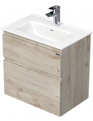 Billede af LETTY Mini Komplet badmiljø med håndvask B61 cm Keramik og MDF - Lys eg