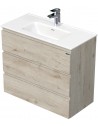 LETTY Mini Komplet badmiljø med håndvask B81 cm Keramik og MDF - Lys eg