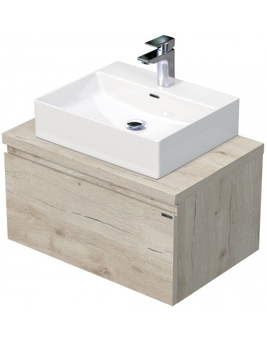 Se LETTY Komplet badmiljø med håndvask B70 cm Keramik og MDF - Lys eg hos Lepong.dk