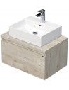 LETTY Komplet badmiljø med håndvask B70 cm Keramik og MDF - Lys eg