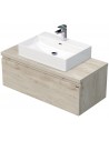 LETTY Komplet badmiljø med håndvask B100 cm Keramik og MDF - Lys eg