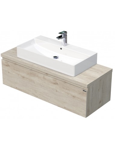 Se LETTY Komplet badmiljø med håndvask B120 cm Keramik og MDF - Lys eg hos Lepong.dk