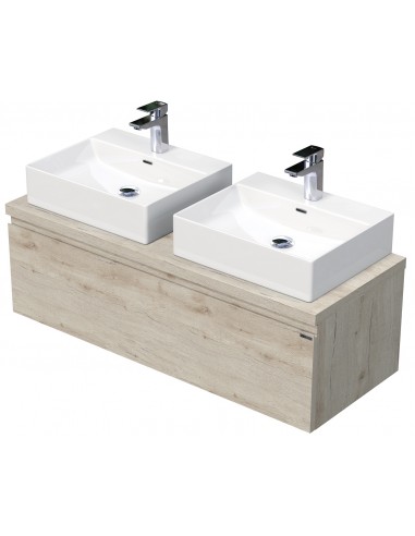 Billede af LETTY Komplet badmiljø med håndvask B120 cm Keramik og MDF - Lys eg