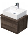 LETTY Komplet badmiljø med håndvask B60 cm Keramik og MDF - Mørk eg