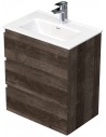 LETTY Mini Komplet badmiljø med håndvask B61 cm Keramik og MDF - Mørk eg