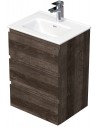 LETTY Mini Komplet badmiljø med håndvask B51 cm Keramik og MDF - Mørk eg
