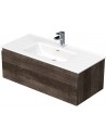 LETTY Komplet badmiljø med håndvask B101 cm Keramik og MDF - Mørk eg
